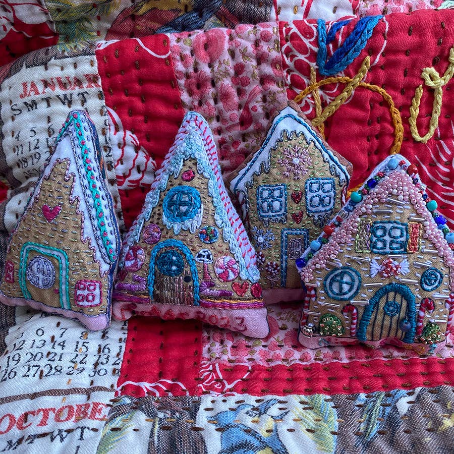 Dropcloth Samplers - Wholesale DIY Craft Kit - DIY Gingerbread Houses Holiday Ornaments Printed Sampler3