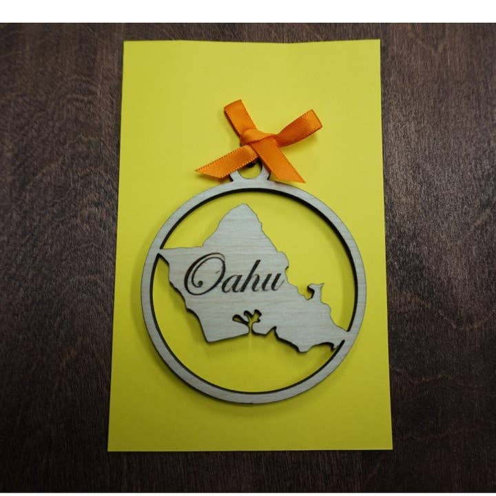 Oahu Island Ornament for wholesale by Aloha Cuts