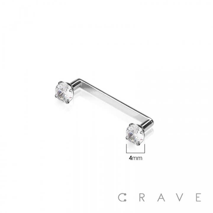 CRAVE - Vente Boucles d'oreille uniques - BARRE DE BASE À SURFACE PLANE DE BASE EN TITANE CUBIQUE DE QUALITÉ IMPLANTAIRE