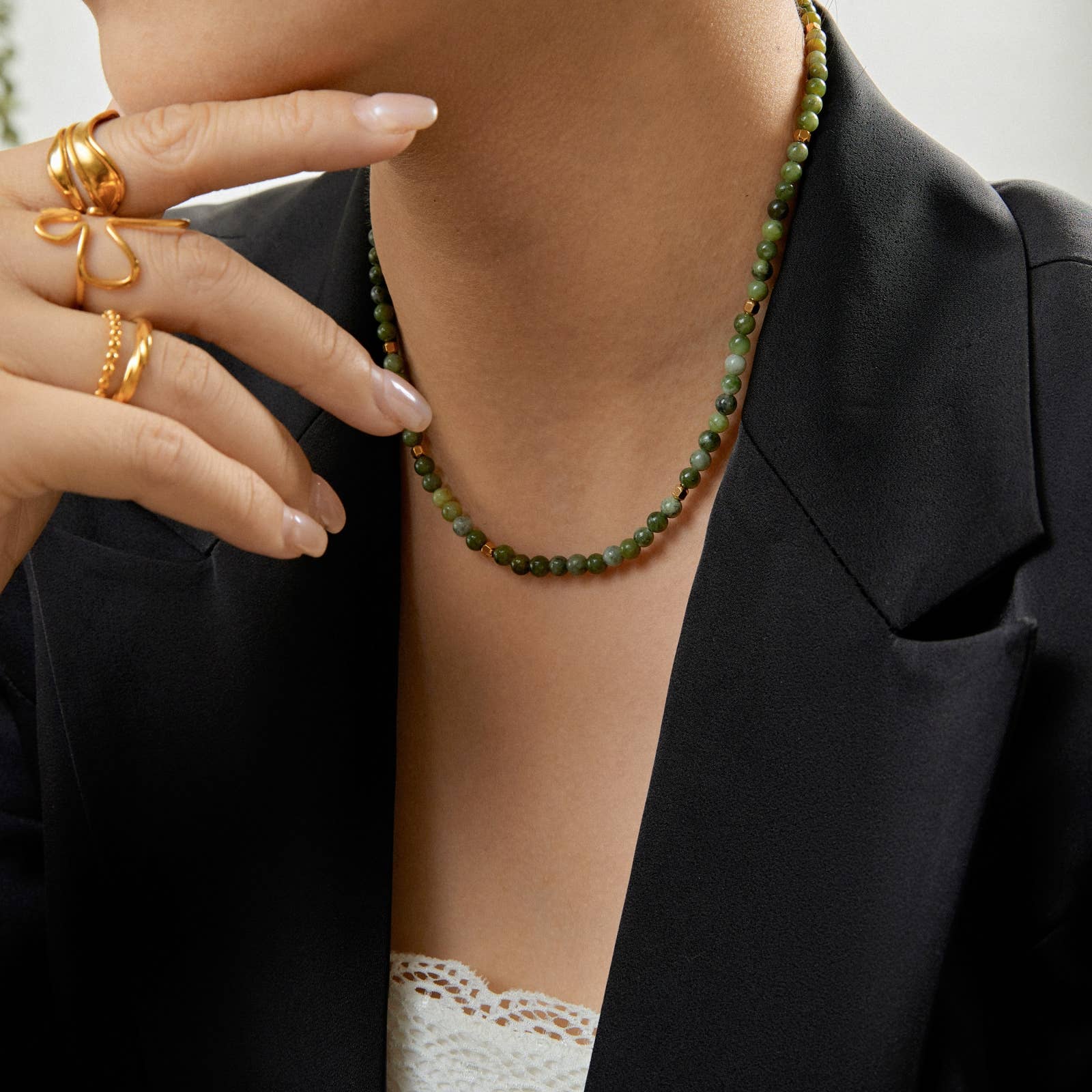 Lovelika – wholesale Link & chain necklace – Simple chain necklace with stones - Skylar1