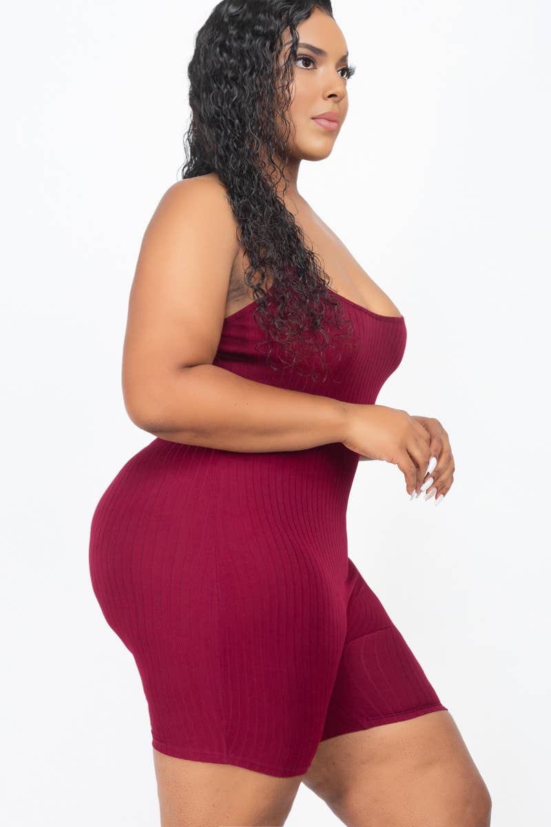 CAPELLA APPAREL - Wholesale Romper - Women's - Plus Ribbed Bodycon Romper12