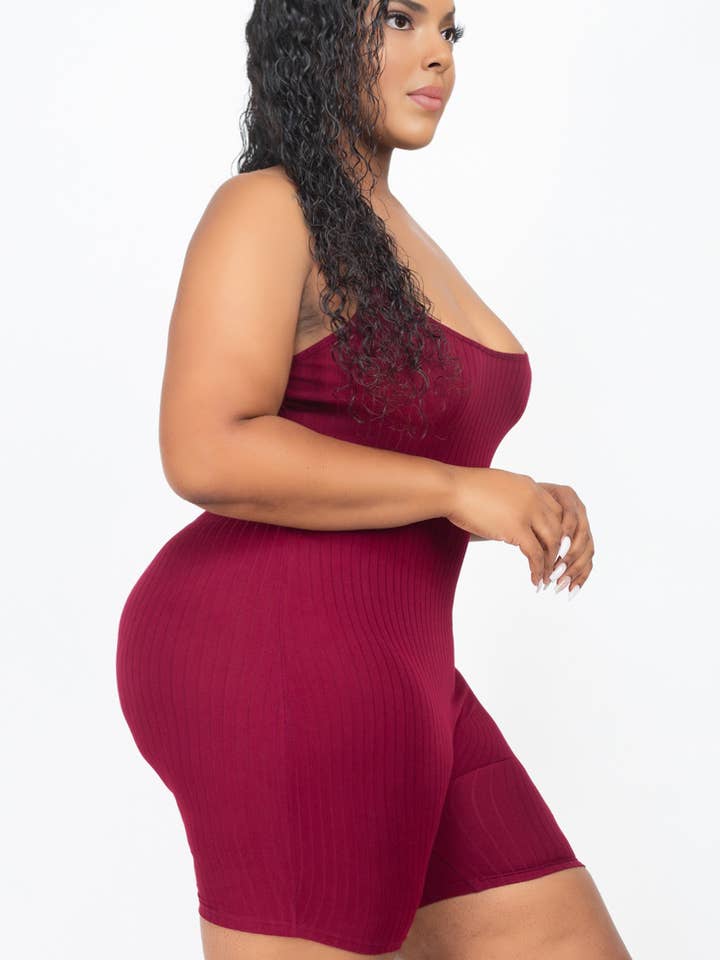 CAPELLA APPAREL - Wholesale Romper - Women's - Plus Ribbed Bodycon Romper12