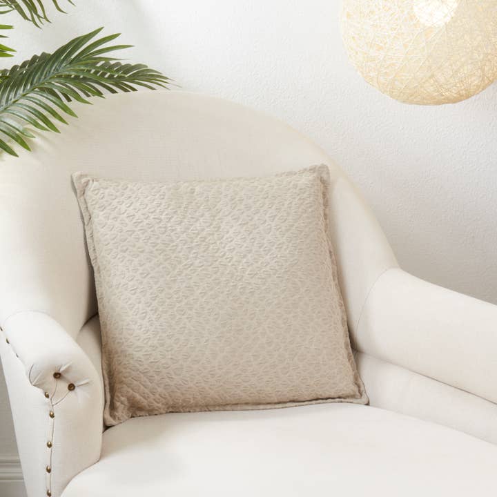 Taupe Textured Design Throw Pillow With Poly Filling for wholesale on Faire