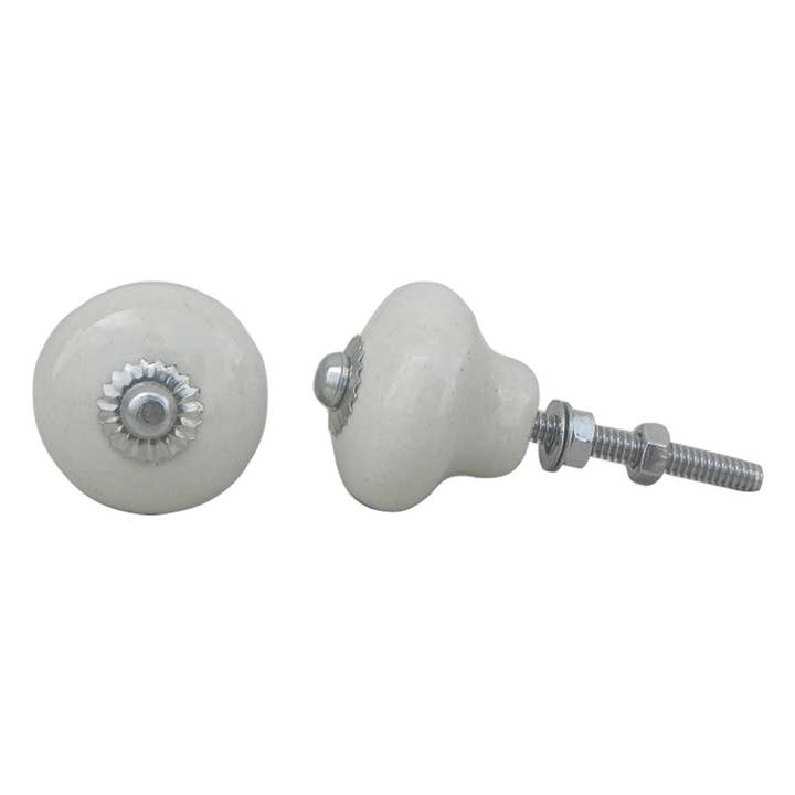 1 Piece Cream Unique Ceramic Furniture Cabinet Knob Pull for wholesale by Daana Paani LLC