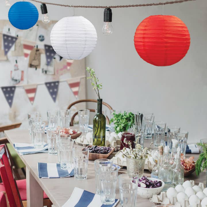 Beistle - Wholesale Lantern - Red, White and Blue Paper Lanterns, 3 per package2