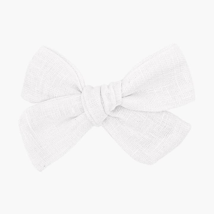 Liv & Loke - Wholesale Haarstrik - Kinderen - Ester Linen Bow - Wit0