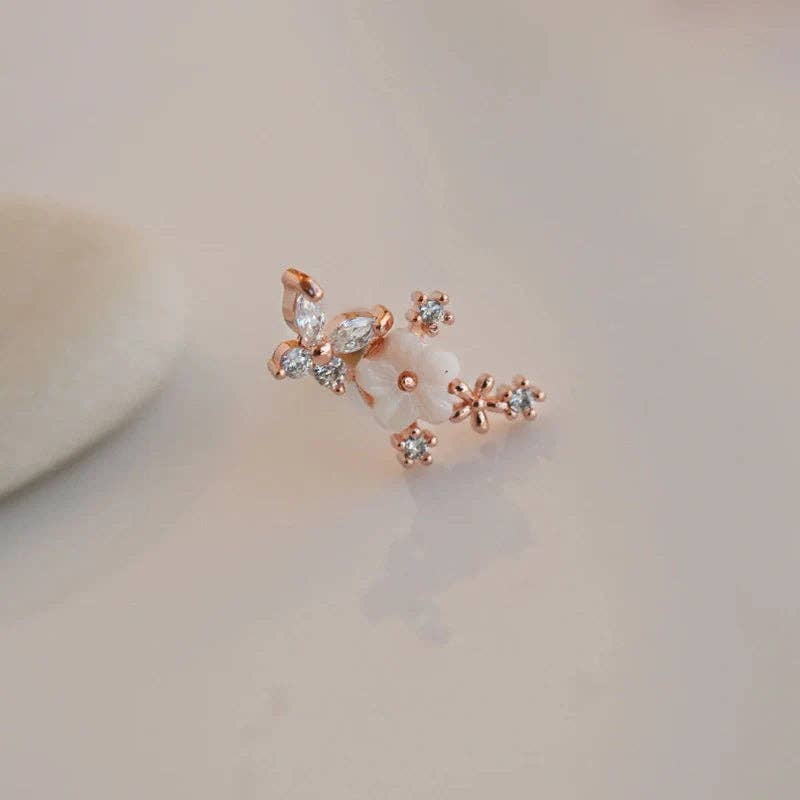 StockJWL - Wholesale Stud/Post Earrings - Magnolia Flower Earring, Earrings, Stud Earrings Stud  Piercing Helix Stud Cartilage Conch  Gold  Rose  Silver  Gift For Her11