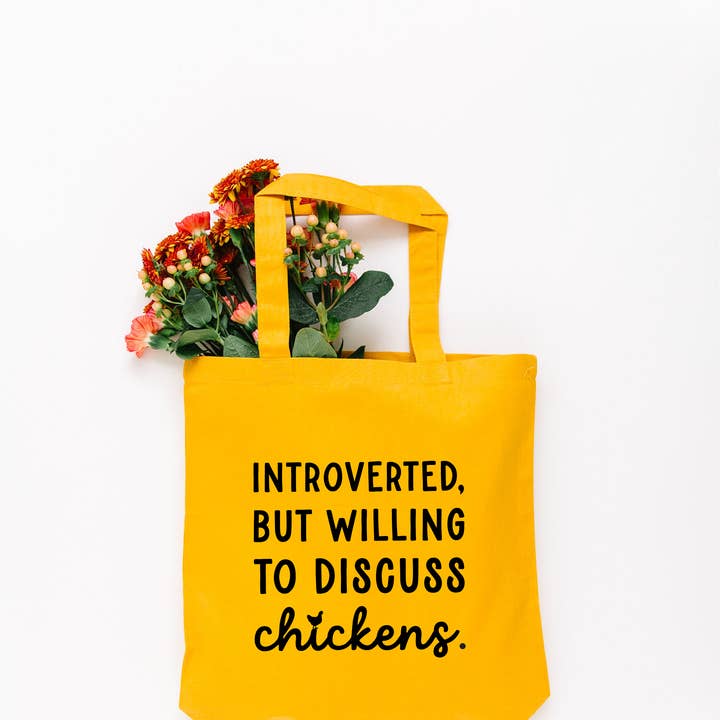 Nature Supply Co - Wholesale Tote Bag - Women's - Introverted But Willing to Discuss Chickens Canvas Tote Bag | Gift1