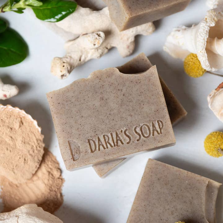 Indian Bay Soap Bar with Black Walnut for wholesale by Darias Soap LLC