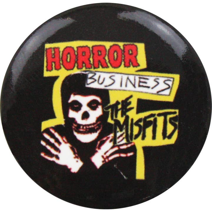 Pin-on Button 1.25" The Misfits Horror Business Punk Music for wholesale by Square Deal Recordings & Supplies