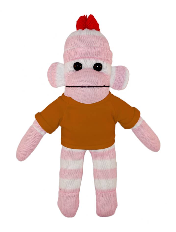 Plushland – Großhandel Kuschel-/Plüschtier – Kind & Baby – Pink Sock Monkey Sitzsack Tier 25,4 cm6