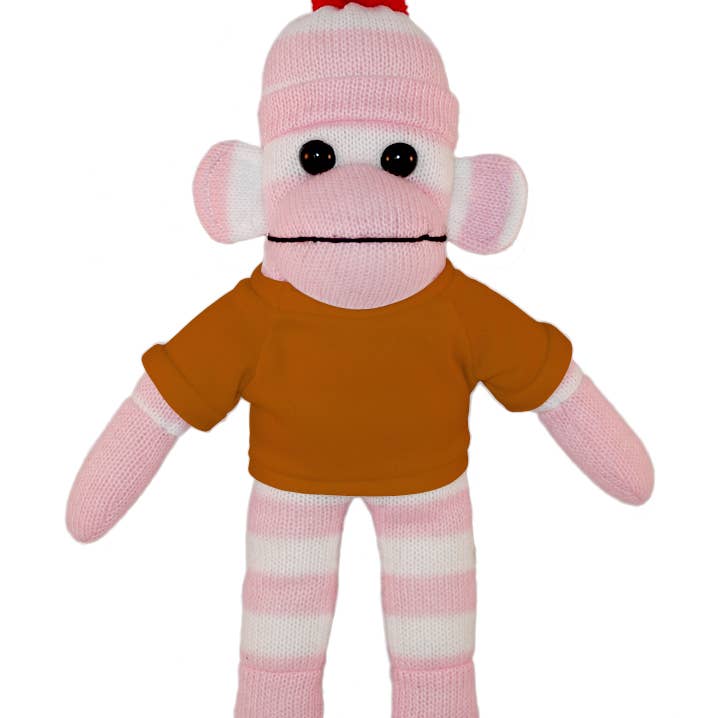 Plushland - Wholesale Stuffed/plush toy – Kids & baby - Pink Sock Monkey Bean Bag animal 10"6