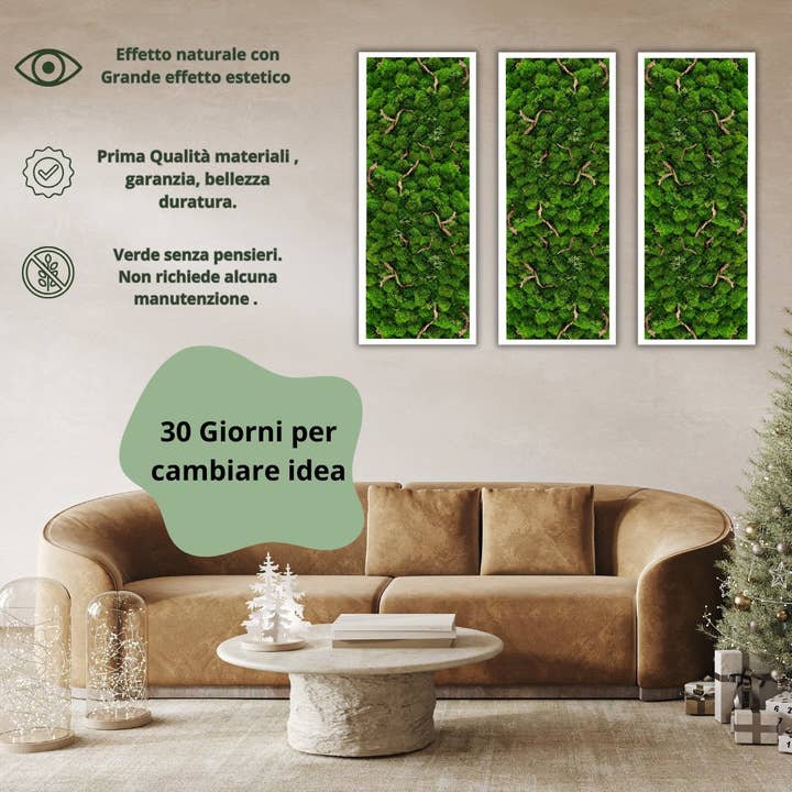 I Giardini Di Giulia - Venta al por mayor Papel pintado 3D - Cuadro Rectangular con Marco Blanco e Inserciones de Madera Natural