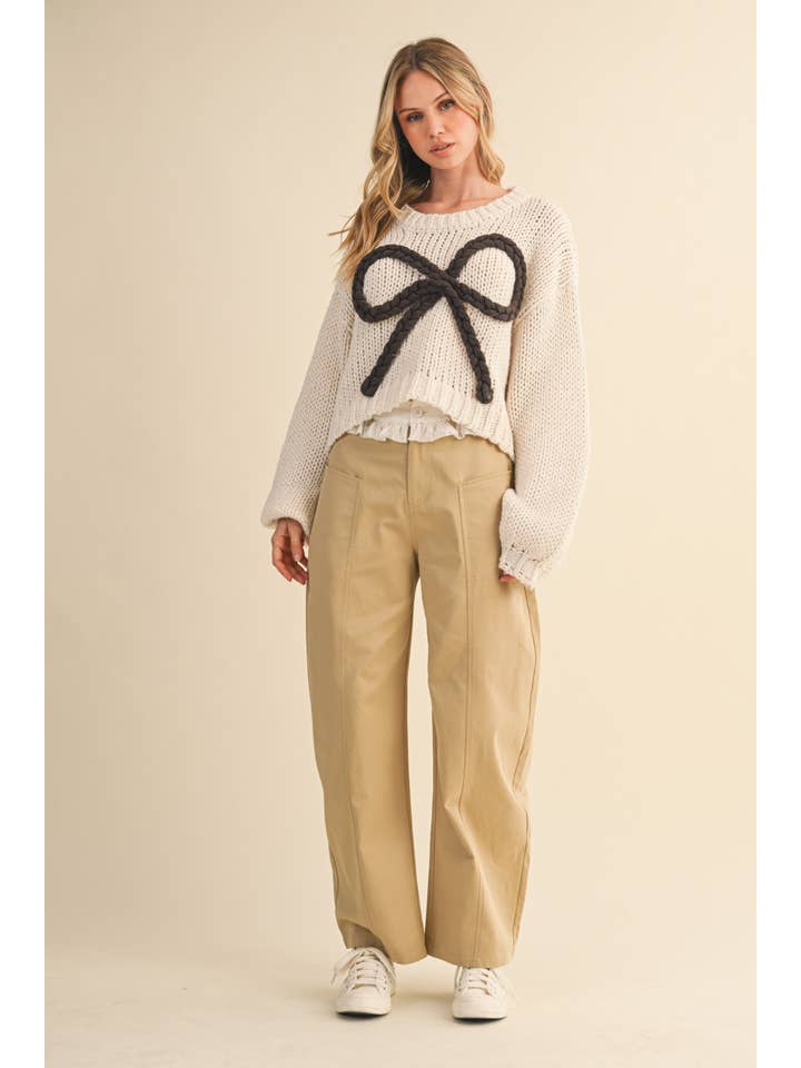 Klesis - Wholesale Knit Sweater - Women's - IT4444 BRAIDED RIBBON CHUNKY SWEATER TOP (Copy)25