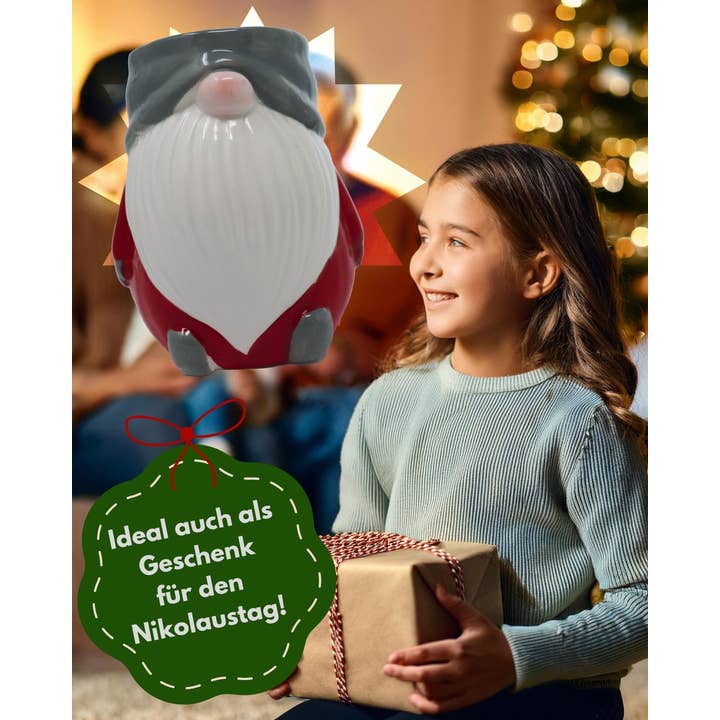 Close Up GmbH - Wholesale Coffee Mug - Gnome Mug 3D Red Gray White3