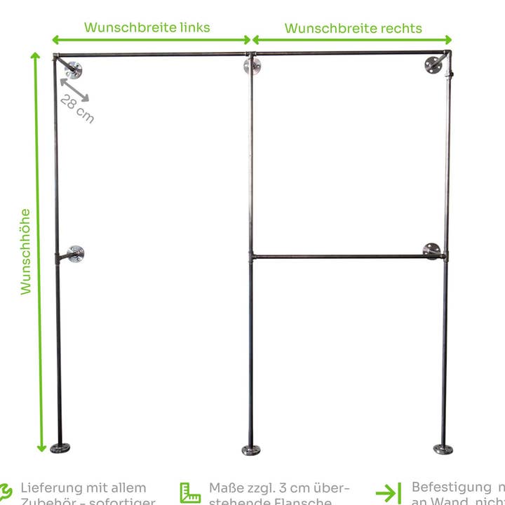 Design industriale appendiabiti · One Two per la vendita all'ingrosso da parte di various - Design aus Stahlrohr