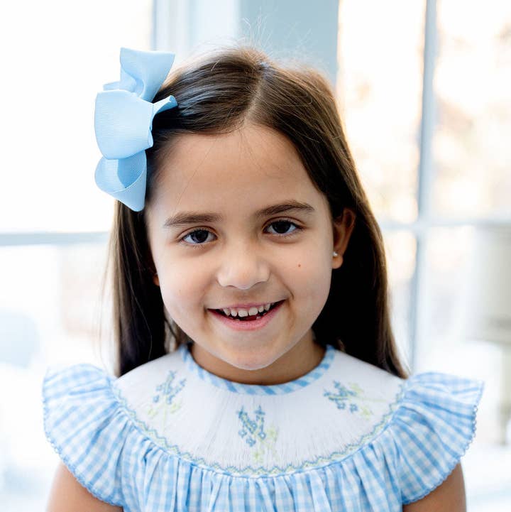 Bluebonnets in Spring Smocked Helen Dress for wholesale by Ruth and Ralph