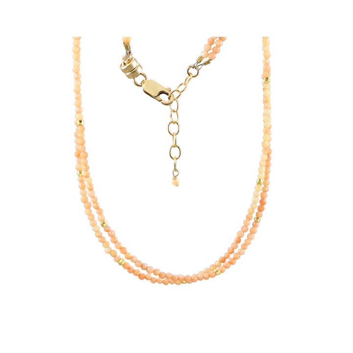 N-4012 CORAL 2 STRAND NECKLACE for wholesale by Alicia Van Fleteren Jewelry Design