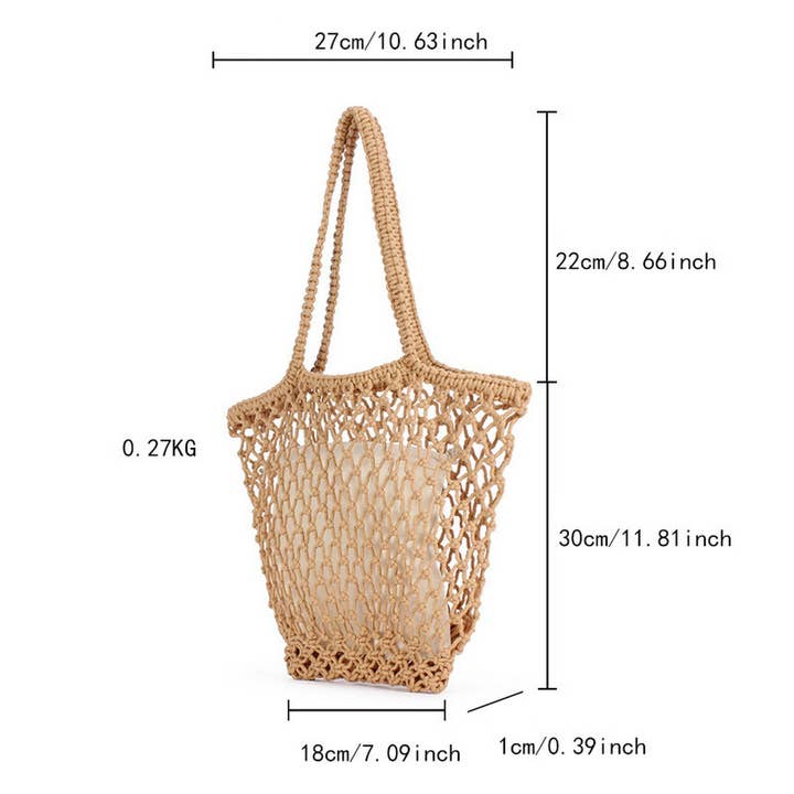 ACCITY - Wholesale Beach Bag - SIMPLE COTTON THREAD HAND-WOVEN SHOULDER BAG_CWAB4681