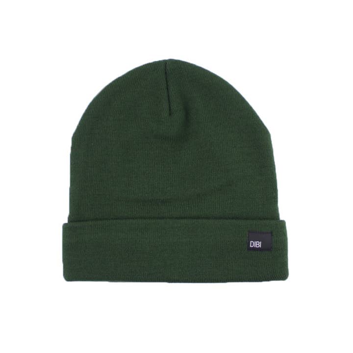 Fleece Lined Forest Green Beanie for wholesale by DIBI