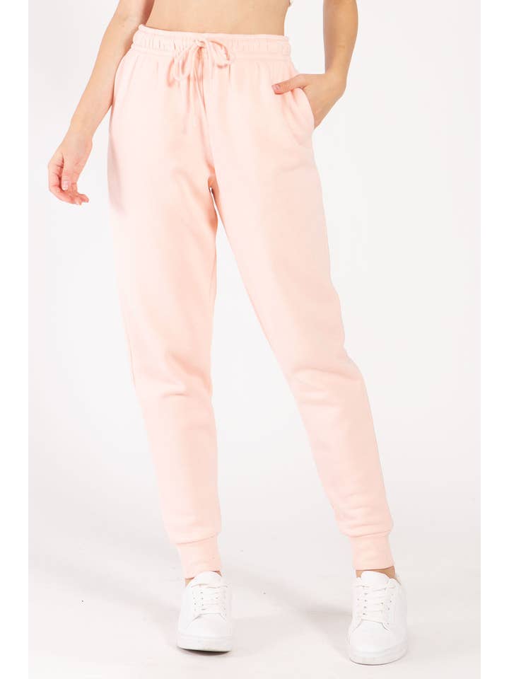 Color 5 - Wholesale Athletic Sweatpants/Joggers - Women's - Solid color fleece jogger pants with elastic waist band3