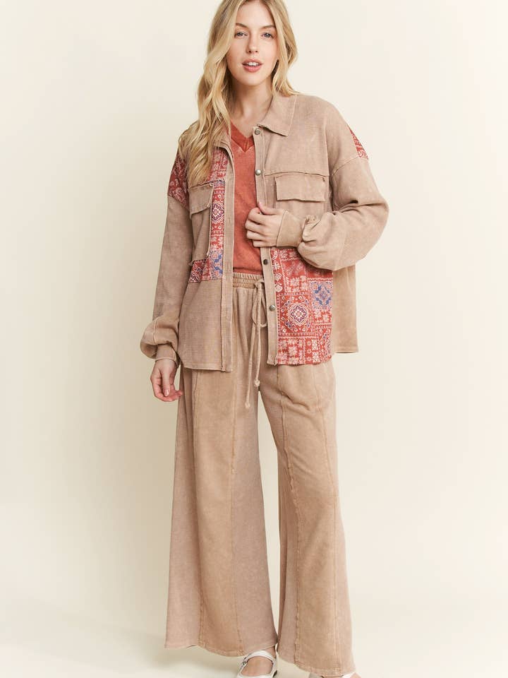 Veste thermique Mineral Wash Paisley block HT6109 pour la vente par J.Her