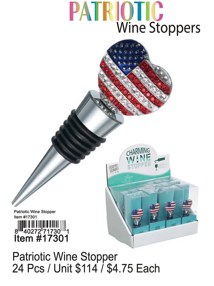 Tappo per Vino Patriottico 24 Pezzi. per la vendita all'ingrosso da parte di Puka Creations