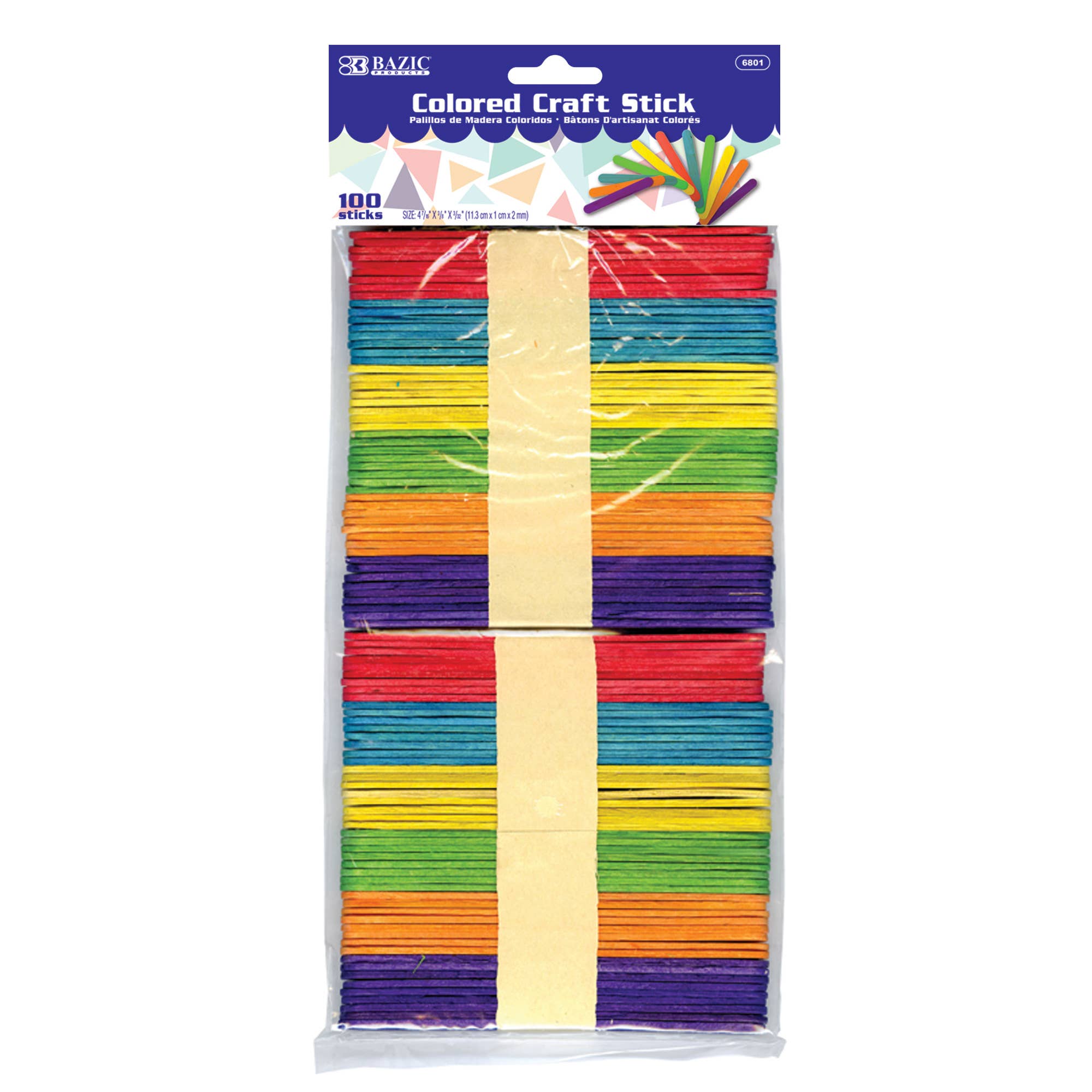 BAZIC Products - Wholesale Craft Supplies - Colored Craft Stick (100/Pack)0