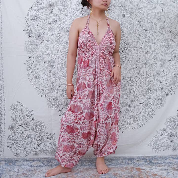 Karma Nepal Crafts - Vente Combinaison – femme - Combishort dos nu en soie recyclée1