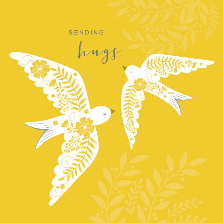 Klara Hawkins - Wholesale Sympathy Card - Sending Hugs Birds Sympathy / Â Thinking Of You card