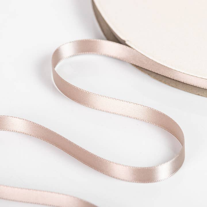 Little Ribbon Shop - Wholesale Ribbon - Gift Wrapping - Oyster 196 Double Faced Satin Ribbon 100-Yard Roll