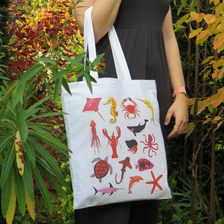 Orangefarbene Tragetasche für Meerestiere für den Großhandel von Kathryn Churn Designs