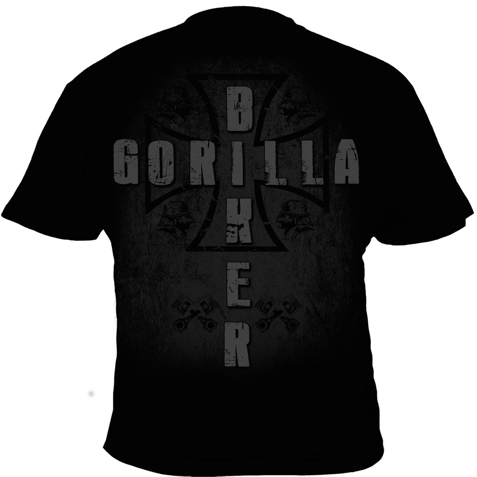 Silberrücken Heavy Wear - Wholesale Screen Printed T-Shirt - Men's - Men's T-shirt (Gorilla Biker GB71 Frontman)0