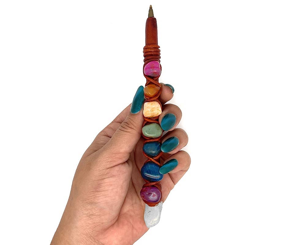 Pichincha - Wholesale Pen - Chakra 7 Stone Durepox Resin Refillable Pen2