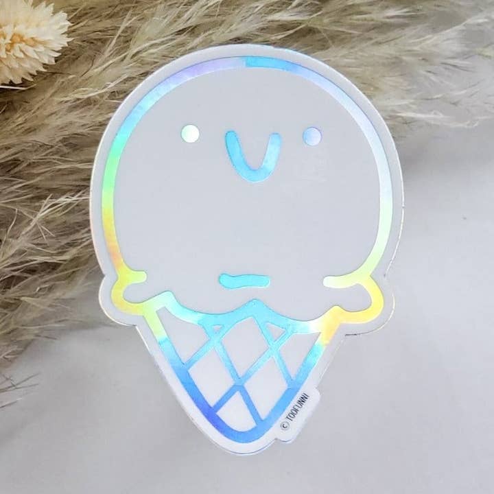 ICE CREAM - Holographic Vinyl Sticker for wholesale by Toofunni