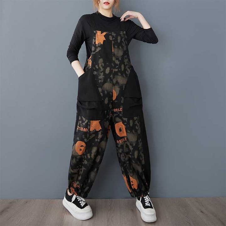 Pantalones cargo de mezclilla holgados con estampado de letras retro para venta al por mayor de UZ Wholesale Store