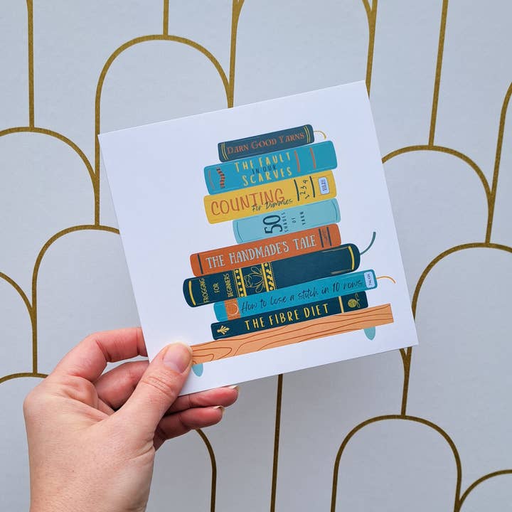 Häkel-Wortspiel Grußkarte – Garn-Buchumschläge Design für den Großhandel von The Pigeon's Nest