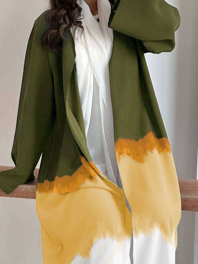 UNISHE - Wholesale Kimono - Women's - Summer Color Block Tie Dye Open Kimono ZK13695