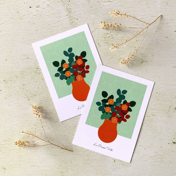 Postcard autumn plant illustration 1 for wholesale by La Pousse Verte