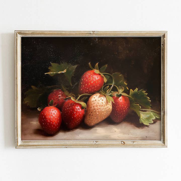 Impresión de Arte de Naturaleza Muerta con Fresas para venta al por mayor de Paper House Print Shop