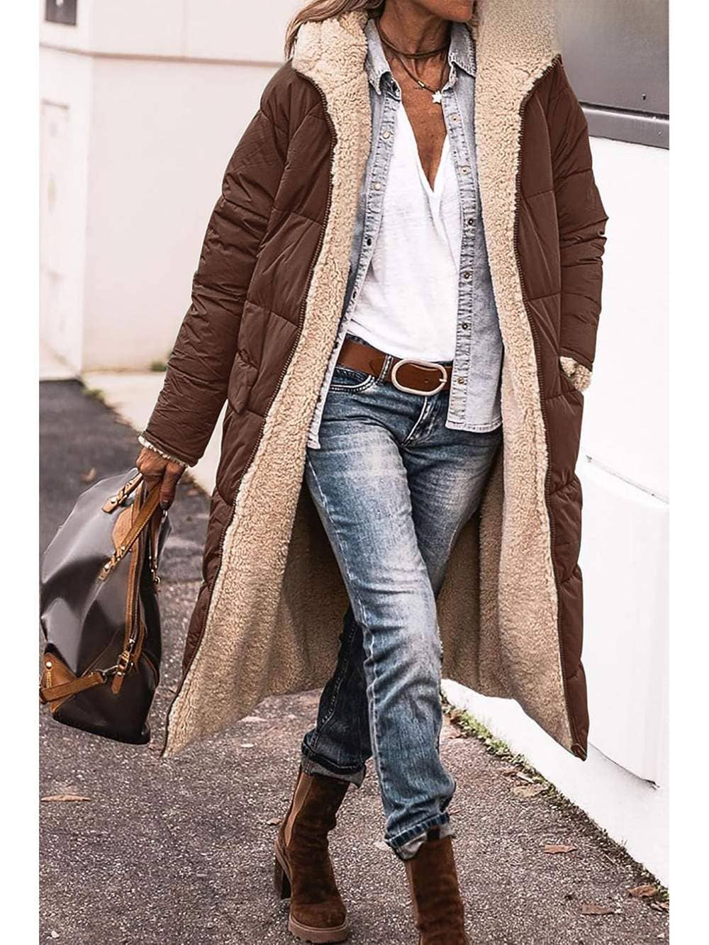 Flarix - Wholesale Jacket - Women's - Cozy Sherpa-Lined Long Puffer Coat11