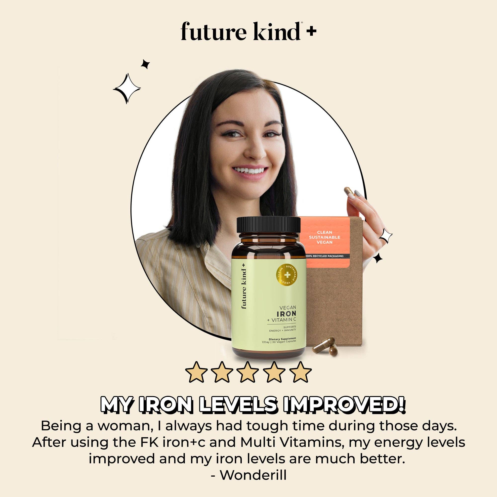 Future Kind - Wholesale Oral Supplement/Vitamin - Vegan Iron Supplement with Natural Vitamin C4