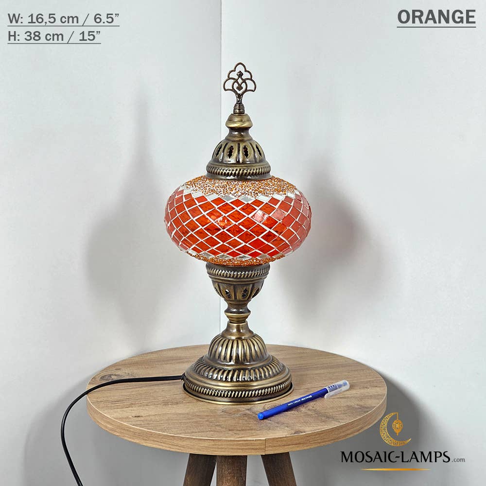 Mosaic Lamps - Vendita all'ingrosso Lampada da scrivania/d'accento - Lampada da tavolo grande a globo con mosaico turco, Marrakec, oltre 10 colori60