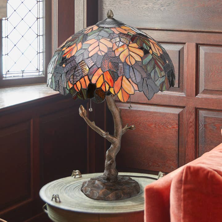 River of Goods - Wholesale Accent/Desk Lamp - 24.5"H Marvel Maple Tree Stained Glass Table Lamp