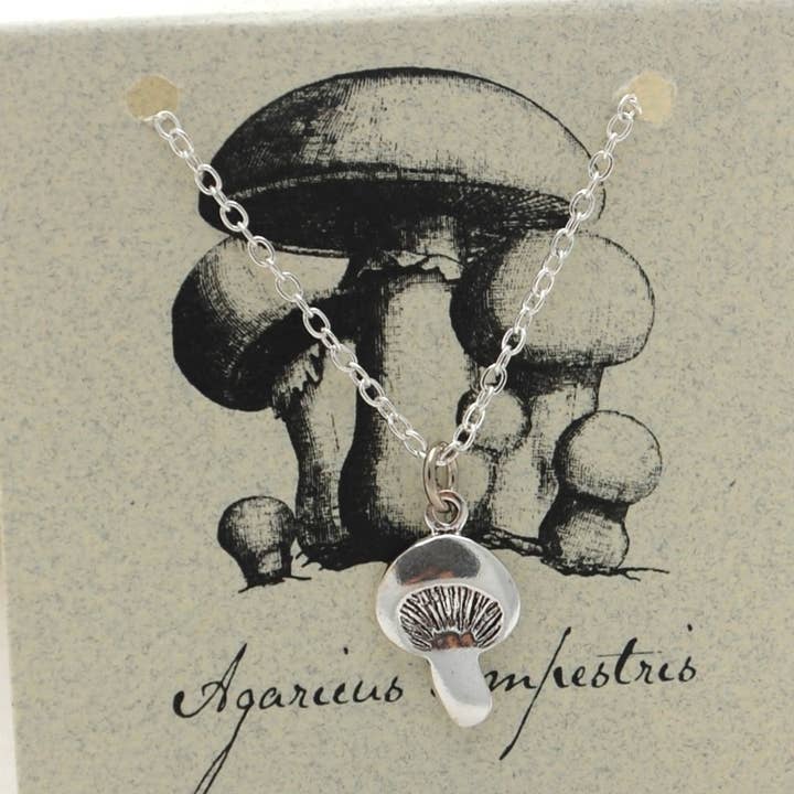 Semaki & Bird – wholesale Hänge-/berlockhalsband – Svamp Halsband Silver Natural History0