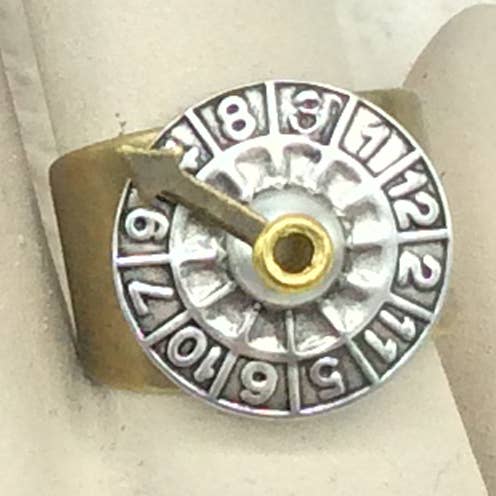 Alchemy Inc – Anel de cocktail/declaração por atacado – Anel Wheel of Fortune ajustável de 2 tons - R710