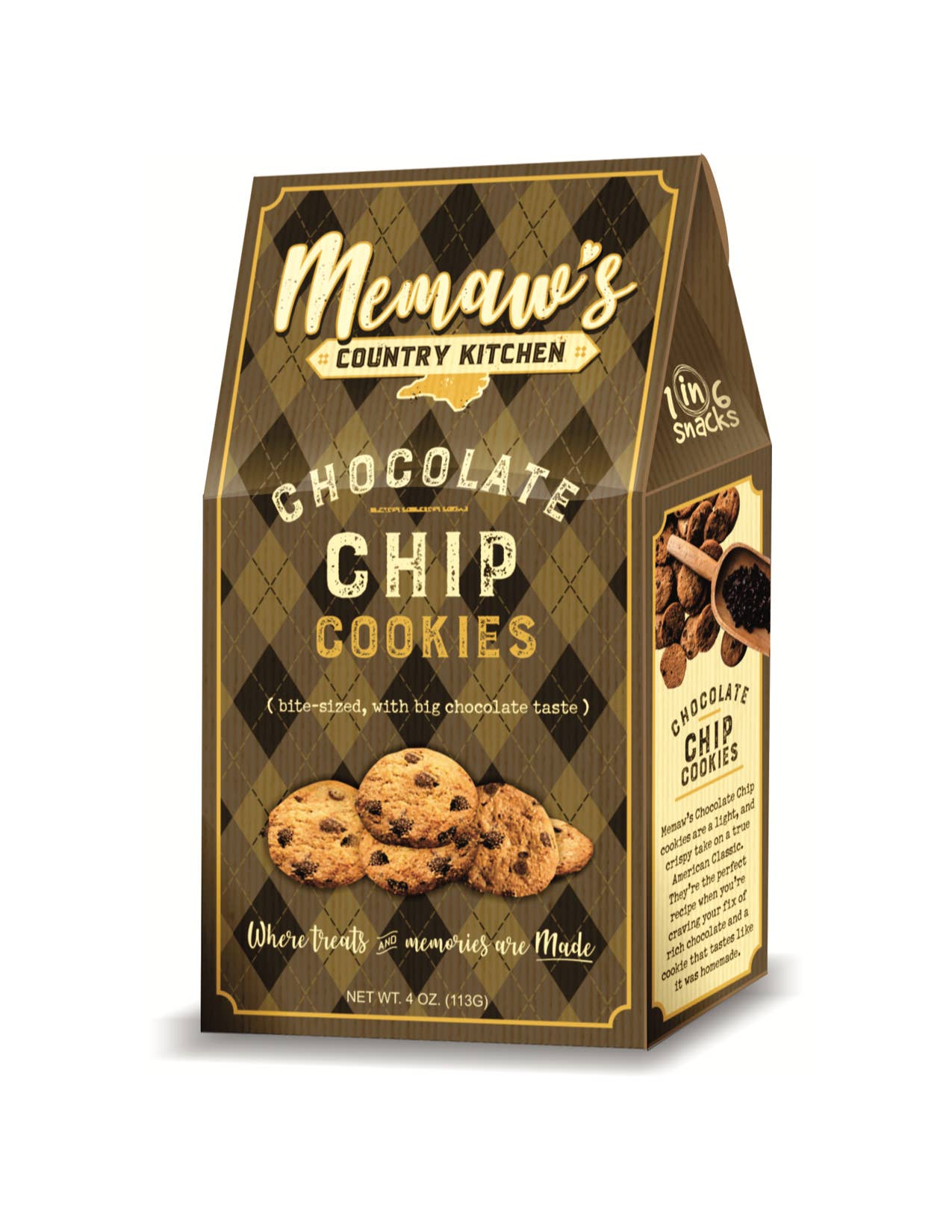 1 in 6 Snacks- Carolina Kettle chips - Wholesale Cookie - Chocolate Chip Cookies Memaws Country Kitchen Case (8 boxes)