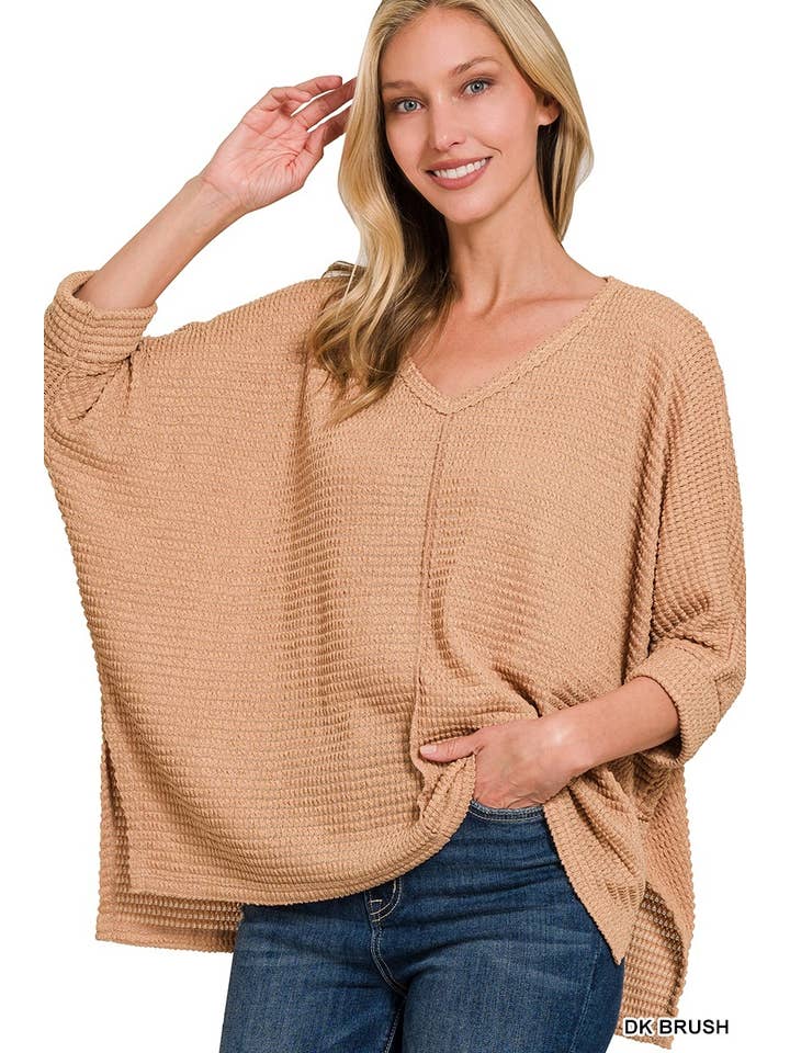 42POPS - Wholesale Knit Sweater - Women's - `.V Neck Hi Low Hem Jacquard Sweater4