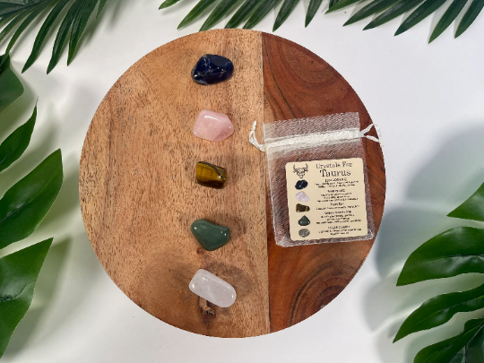 CaNatureLover – Engroshandel Spirituelle sten og krystaller – TAURUS krystal sæt, 5x krystaller sæt ZODIAC9