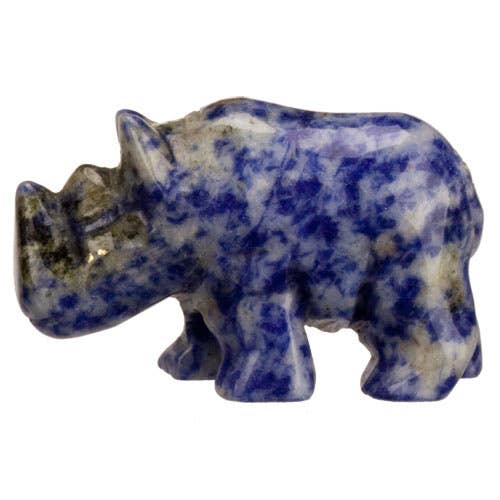 Gravure Neushoorn, 48mm, Witte Sodaliet voor wholesale door EHAWA